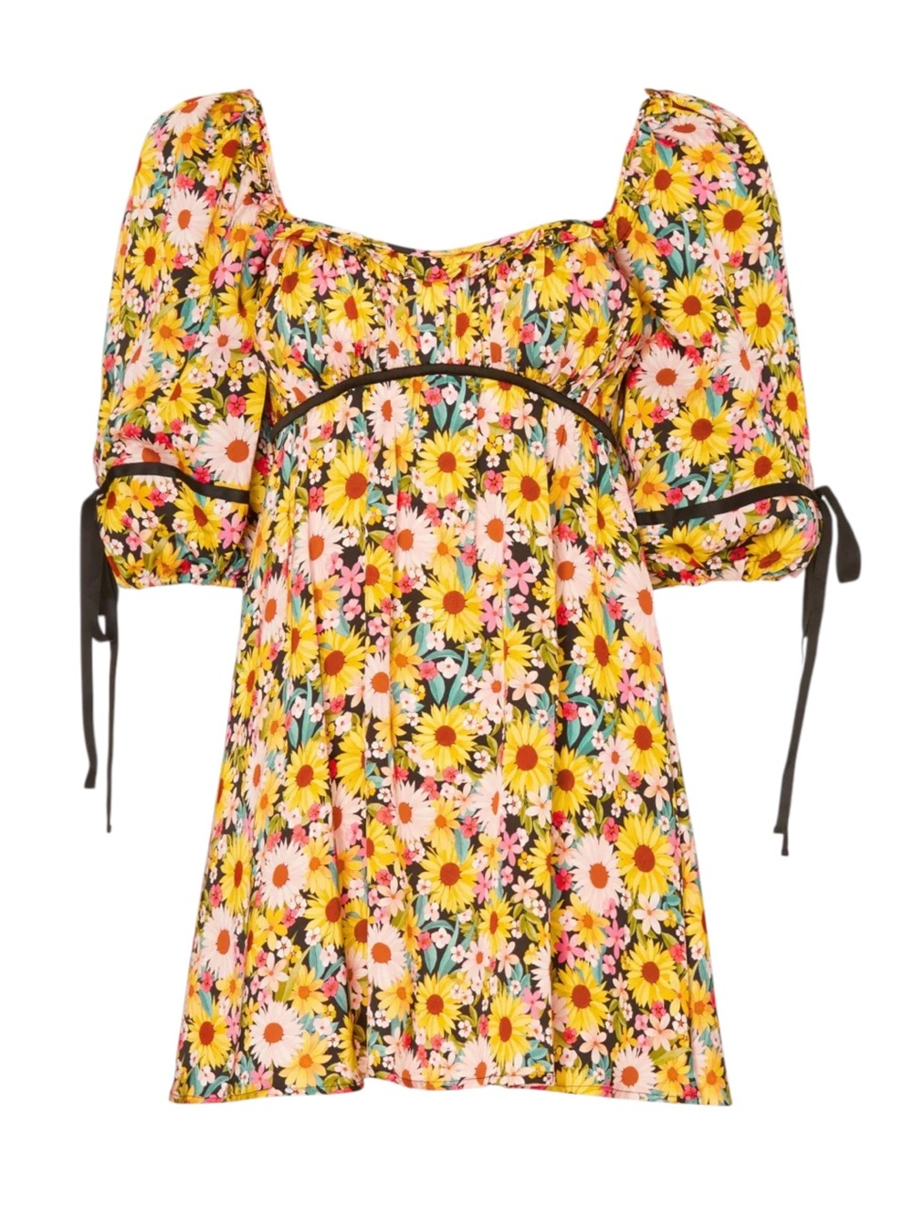 For Love & Lemons Yellow Daisy Sylvia Mini Dress Womens XS
